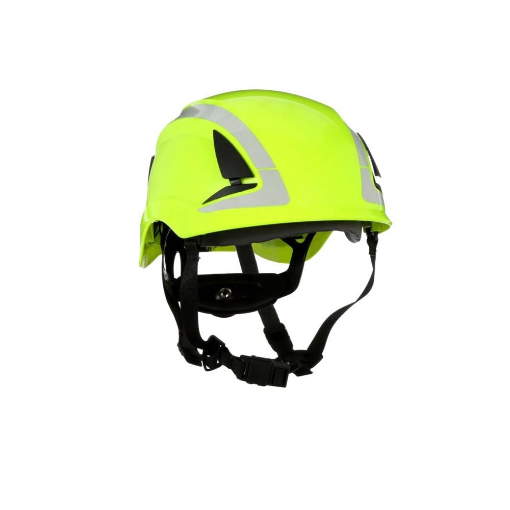 3M X5014X-ANSI SecureFit X5000 Non-Vented Safety Helmet with 6-Point Ratchet Suspension and Scotchlite Reflective, Hi-Visibility Green (7100175561)