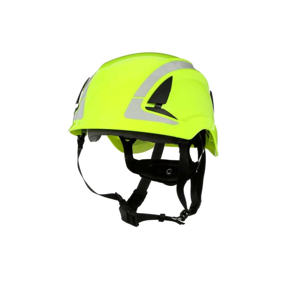 3M 7100175561 SecureFit X5000 Non-Vented Safety Helmet with 6-Point Ratchet Suspension and Scotchlite Reflective, Hi-Visibility Green - 3