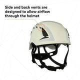 3M 7100175562 SecureFit X5000 Safety Helmet, Vented ABS Shell with 6-Point Ratchet Suspension and Scotchlite Reflective, White - 7