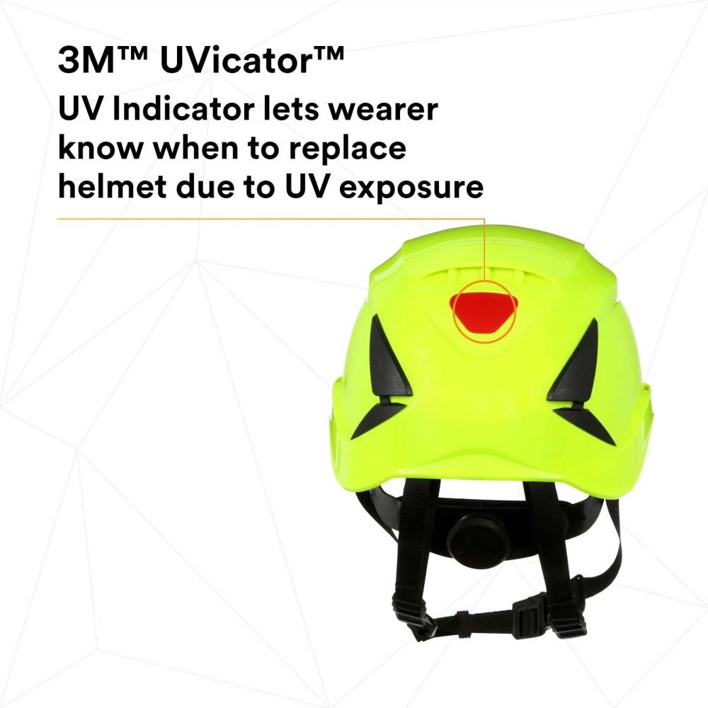 3M X5014VX-ANSI SecureFit Safety Helmet, Vented Climbing-Style with 6-Point Suspension and Scotchlite Reflective, Hi-Visibility Green (7100175569) - 8