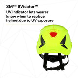 3M X5014VX-ANSI SecureFit Safety Helmet, Vented Climbing-Style with 6-Point Suspension and Scotchlite Reflective, Hi-Visibility Green (7100175569) - 8