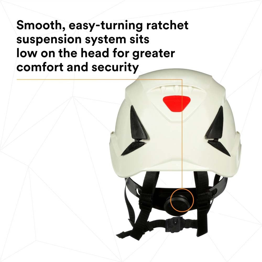 3M X5001-ANSI SecureFit Safety Helmet, Non-Vented ABS Shell, White (7100175570) (10 Pack) - 6