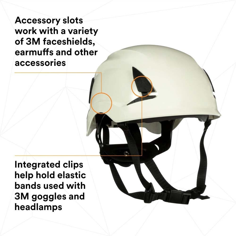 3M 7100175570 SecureFit X5001-ANSI Safety Helmet, Non-Vented ABS Shell, White - 10