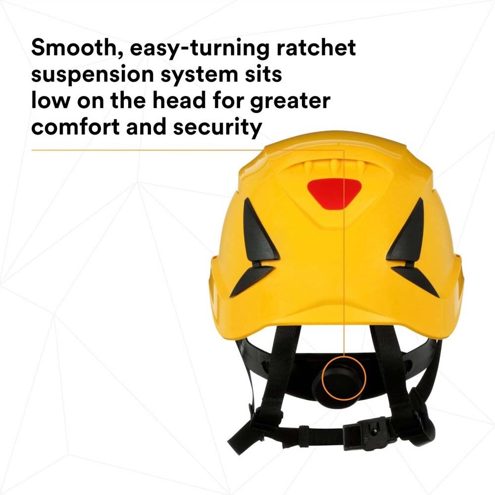 3M 7100175571 SecureFit Safety Helmet, Climbing Style, 6-Point Suspension, Non-Vented, Yellow, X5002-ANSI - 9