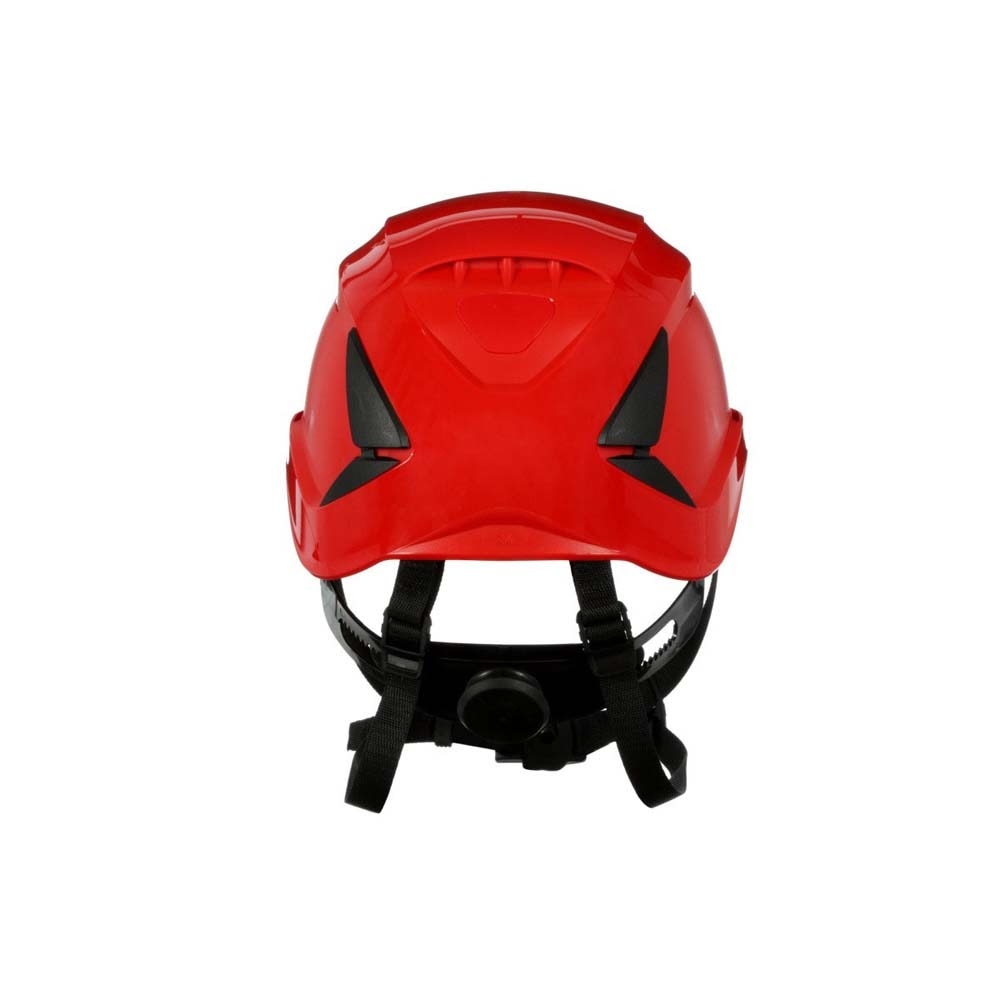 3M X5005-ANSI SecureFit Safety Helmet, Non-Vented, Red, Climbing Style with 6-Point Suspension (7100175574) - 3