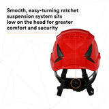 3M 7100175574 SecureFit Safety Helmet, Non-Vented, Red, Climbing Style with 6-Point Suspension - 8