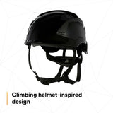 3M 7100175576 SecureFit X5000 Series Safety Helmet, Non-Vented, Black, 6-Point Ratchet Suspension - 6