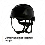 3M X5012-ANSI SecureFit X5000 Series Safety Helmet, Non-Vented, Black, 6-Point Ratchet Suspension (7100175576) - 6