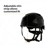 3M 7100175576 SecureFit X5000 Series Safety Helmet, Non-Vented, Black, 6-Point Ratchet Suspension - 7