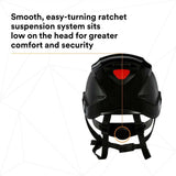 3M X5012-ANSI SecureFit X5000 Series Safety Helmet, Non-Vented, Black, 6-Point Ratchet Suspension (7100175576) (10 Pack) - 9