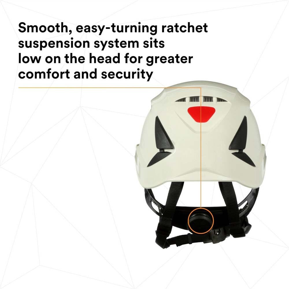3M 7100175578 SecureFit Safety Helmet with 6-Point Suspension, Vented, White for Construction and Heavy Infrastructure - 8