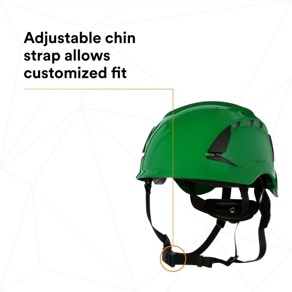 3M 7100175581 SecureFit X5004V-ANSI Safety Helmet, Vented Green with 6-Point Ratchet Suspension for Construction - 9