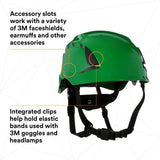 3M 7100175581 SecureFit X5004V-ANSI Safety Helmet, Vented Green with 6-Point Ratchet Suspension for Construction - 10