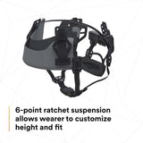 3M 7100175584 SecureFit X5000 Series Safety Helmet, Vented, Black, 6-Point Ratchet Suspension - 7