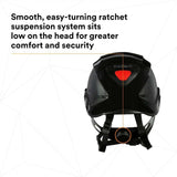3M 7100175584 SecureFit X5000 Series Safety Helmet, Vented, Black, 6-Point Ratchet Suspension - 8