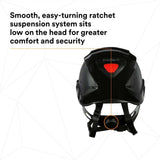 3M X5012V-ANSI SecureFit X5000 Series Safety Helmet, Vented, Black, 6-Point Ratchet Suspension (7100175584) (10 Pack) - 8