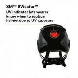 3M 7100175584 SecureFit X5000 Series Safety Helmet, Vented, Black, 6-Point Ratchet Suspension - 10