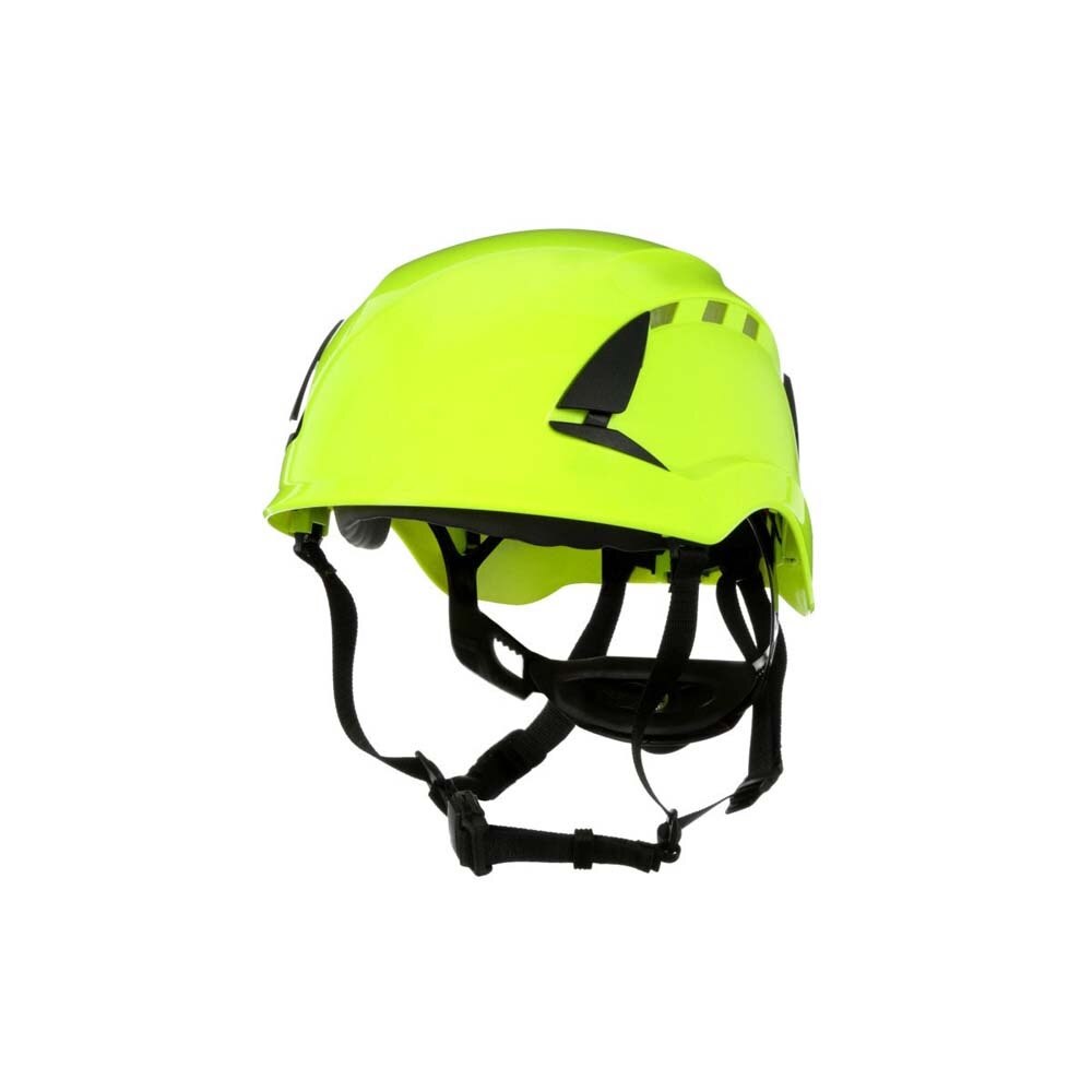 3M X5014V-ANSI SecureFit Safety Helmet, Vented, High Visibility Green, 6-Point Suspension (7100175585)