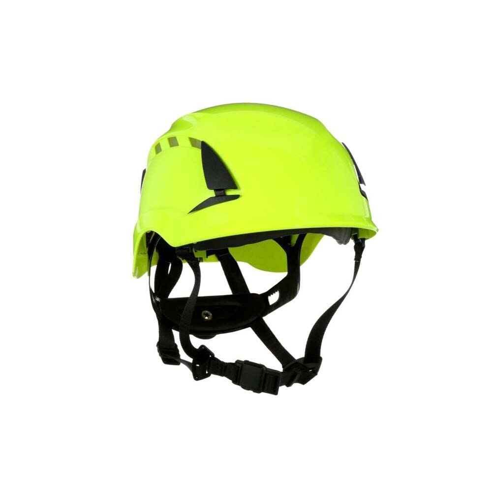 3M 7100175585 SecureFit Safety Helmet, Vented, High Visibility Green, 6-Point Suspension - 4