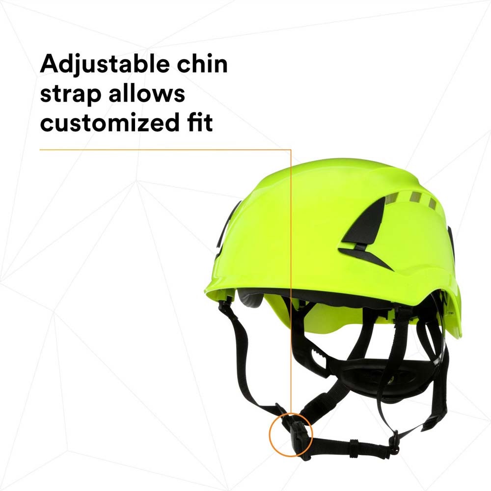 3M X5014V-ANSI SecureFit Safety Helmet, Vented, High Visibility Green, 6-Point Suspension (7100175585) (10 Pack) - 6