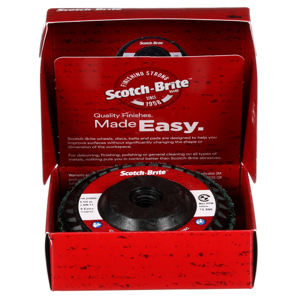 3M XC-DC Scotch-Brite Clean and Strip XT Pro Extra Cut Disc, Aluminum Oxide Extra Coarse, Green, 4-1/2 in x 5/8 in-11, Type 27 (7100176126) (10 Pack) - 7