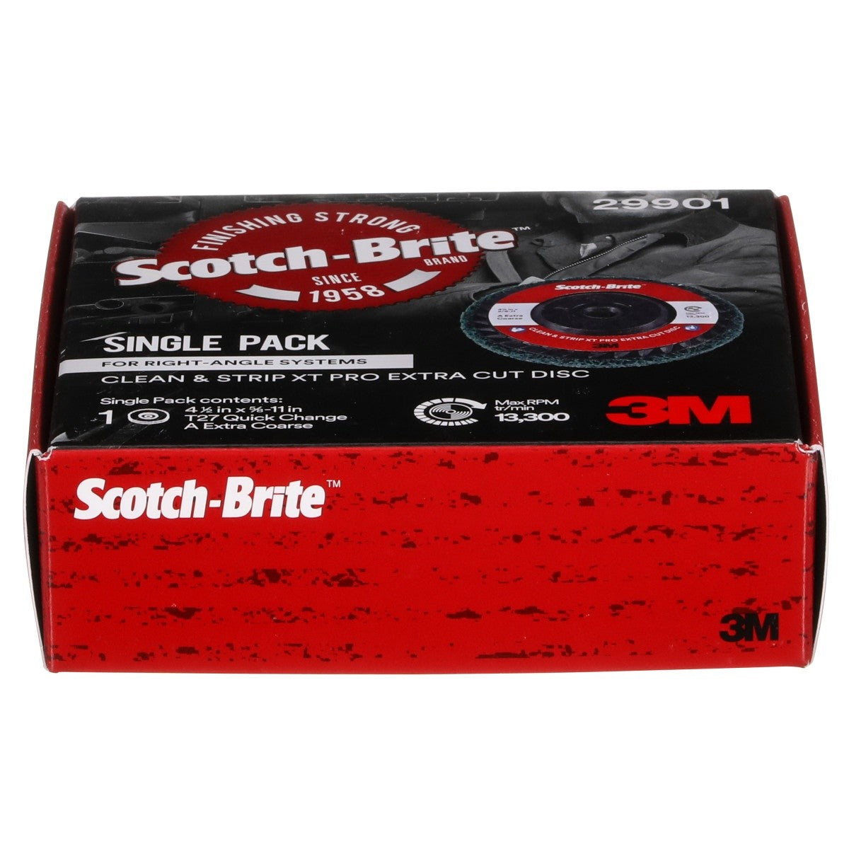 3M XC-DC Scotch-Brite Clean and Strip XT Pro Extra Cut Disc, Aluminum Oxide Extra Coarse, Green, 4-1/2 in x 5/8 in-11, Type 27 (7100176126) (10 Pack) - 9