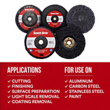3M XO-DC Scotch-Brite Clean and Strip XT Pro Disc, SiC Extra Coarse, Purple, 4 in x 1/4 in (7100176153) (24 Pack) - 8
