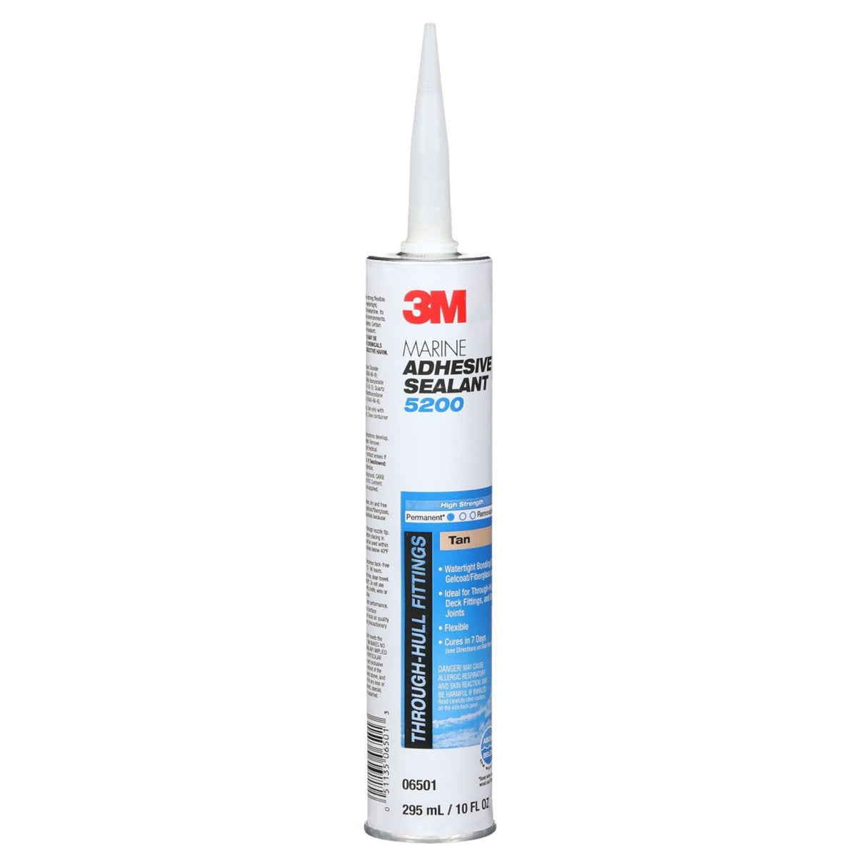 3M 06501 5200 Marine Adhesive Sealant Permanent Bonding Above and Below Waterline, Tan, 10 fl oz Cartridge (7100176316) (12 Pack) - 3