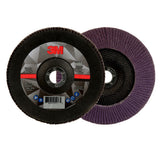 3M 769F Flap Disc, T29, 60+, Precision Shaped Ceramic, Purple, 7 in x 7/8 in (7100177968) (5 Pack) - 2