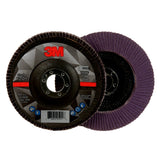 3M 769F 05929 Flap Disc, T29 Conical, Precision Shaped Ceramic 120+, Purple, 5 in x 7/8 in (7100177972) (10 Pack) - 2