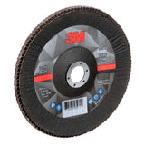 3M 7100177999 Flap Disc 769F Type 29, 80+ Grit, 7 in x 7/8 in for Grinding and Finishing on Carbon and Stainless Steel (5 Pack) - 3