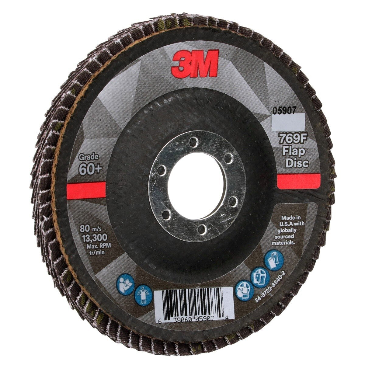 3M 769F Flap Disc, T29, 60+, Precision Shaped Ceramic, Purple, 4-1/2 in x 7/8 in (7100178027) (10 Pack) - 4