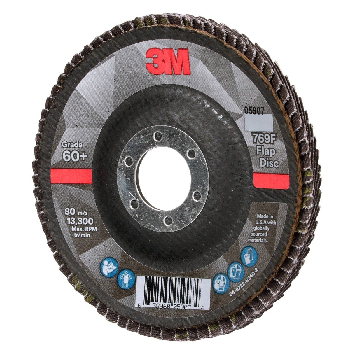 3M 769F Flap Disc, T29, 60+, Precision Shaped Ceramic, Purple, 4-1/2 in x 7/8 in (7100178027) (10 Pack) - 5