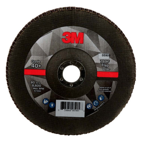 3M 7100178029 Flap Disc 769F, 40+, T27, 7 in x 7/8 in (5 Pack)
