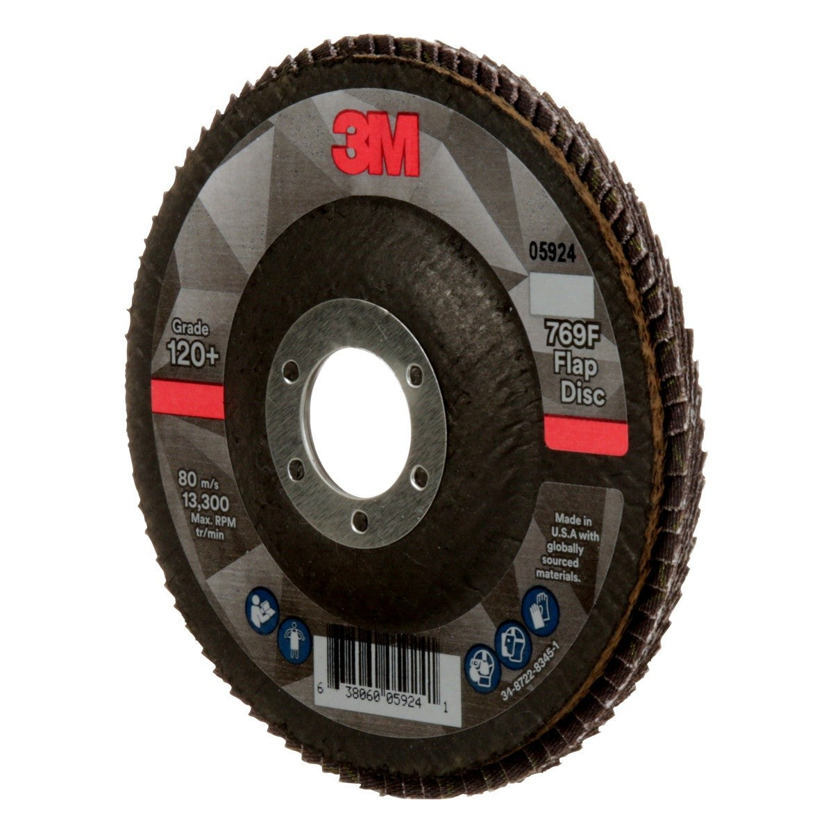 3M 769F Flap Disc Type 27 120+ Purple 4-1/2 in x 7/8 in (7100178092) (10 Pack) - 4