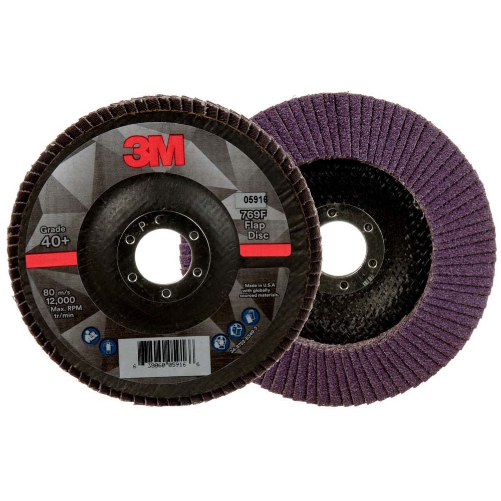 3M 769F Flap Disc , 40+, T29, 5 in x 7/8 in (7100178127) (10 Pack) - 2
