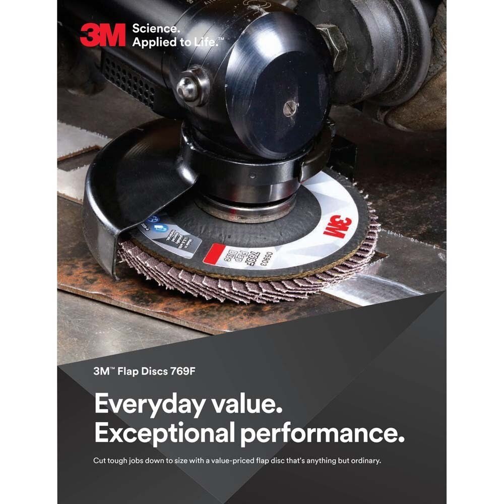 3M 7100178128 Flap Disc 769F, 40+, T29, 7 in x 7/8 in (5 Pack) - 6