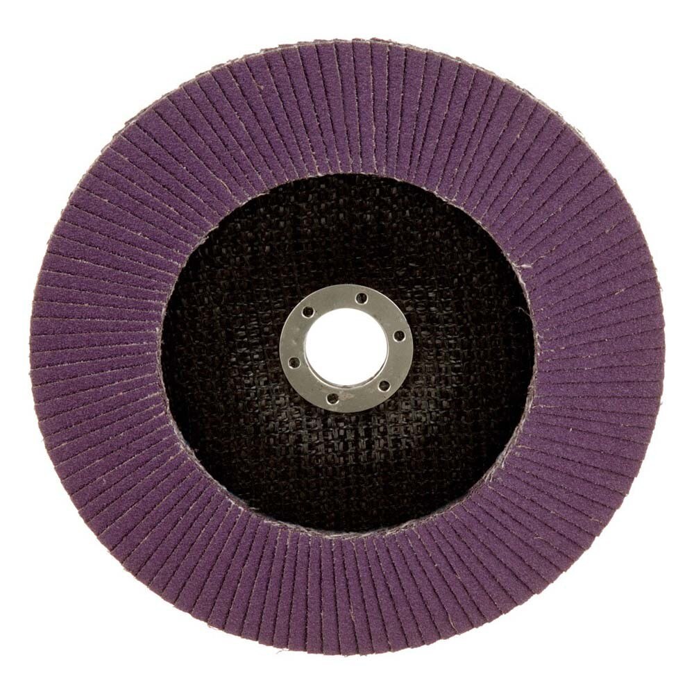 3M 7100178129 Flap Disc 769F Type 27 80+ 7 in x 7/8 in High Performance Ceramic Precision-Shaped Grain Grinding and Finishing Disc for Carbon and Stainless Steel (5 Pack) - 5