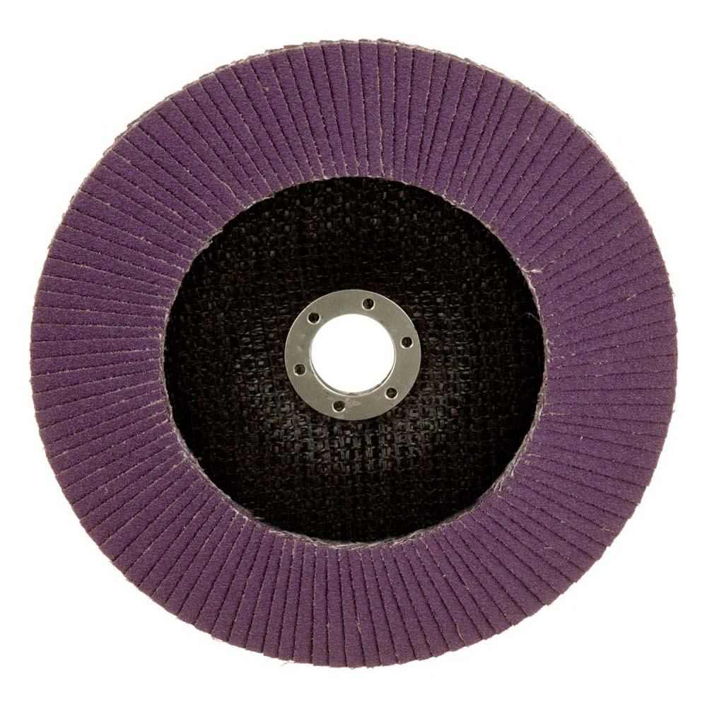 3M 769F Flap Disc Type 27 80+ 7 in x 7/8 in High Performance Ceramic Precision-Shaped Grain Grinding and Finishing Disc for Carbon and Stainless Steel (7100178129) (5 Pack) - 5