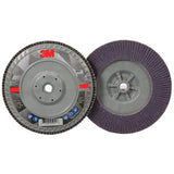 3M 769F Flap Disc, Type 27 Quick Change, Ceramic Precision-Shaped Grain, 60+, Purple, 7 in x 5/8 in-11 (7100178191) (5 Pack) - 2