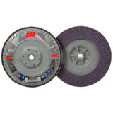 3M 769F Flap Disc, Type 27 Quick Change, Ceramic Precision-Shaped Grain, 60+, Purple, 7 in x 5/8 in-11 (7100178191) (5 Pack) - 2