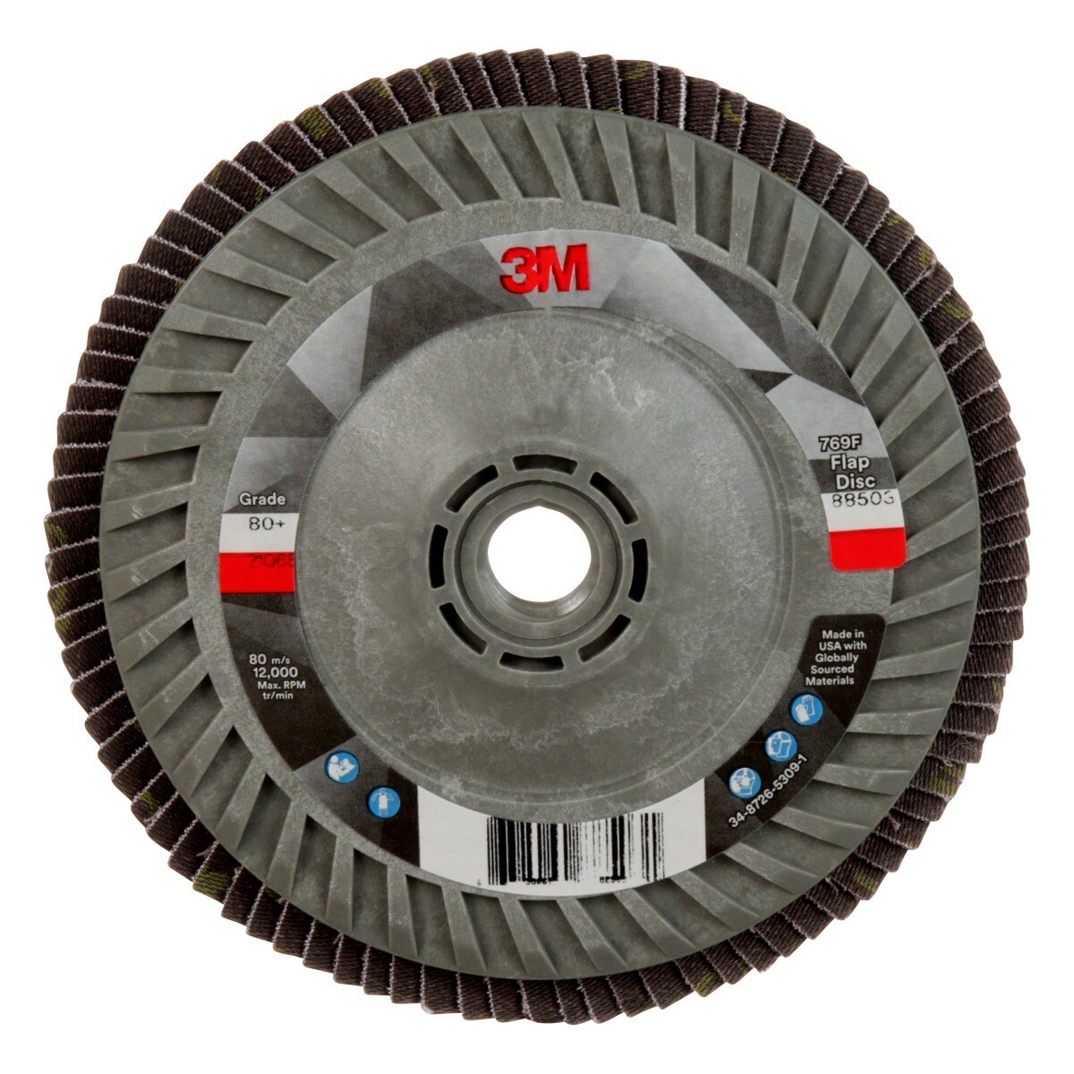 3M 769F Flap Disc 40+, T27 Quick Change, 7 in x 5/8 in-11 (7100178233) (5 Pack)