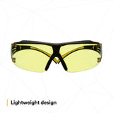 3M SF403XSGAF-YEL SecureFit 400 Series Safety Glasses, Yellow/Black, Amber Scotchgard Anti-Fog/Anti-Scratch Lens (7100179972) (1 Pair) (20 Pack) - 3