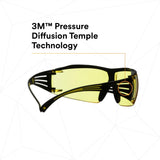 3M SF403XSGAF-YEL SecureFit 400 Series Safety Glasses, Yellow/Black, Amber Scotchgard Anti-Fog/Anti-Scratch Lens (7100179972) (1 Pair) (20 Pack) - 4
