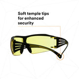 3M SF403XSGAF-YEL SecureFit 400 Series Safety Glasses, Yellow/Black, Amber Scotchgard Anti-Fog/Anti-Scratch Lens (7100179972) (1 Pair) (20 Pack) - 5