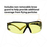 3M SF403XSGAF-YEL SecureFit 400 Series Safety Glasses, Yellow/Black, Amber Scotchgard Anti-Fog/Anti-Scratch Lens (7100179972) (1 Pair) (20 Pack) - 6