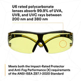 3M SF403XSGAF-YEL SecureFit 400 Series Safety Glasses, Yellow/Black, Amber Scotchgard Anti-Fog/Anti-Scratch Lens (7100179972) (1 Pair) (20 Pack) - 8