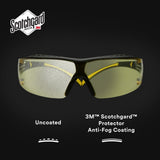 3M SF403XSGAF-YEL SecureFit 400 Series Safety Glasses, Yellow/Black, Amber Scotchgard Anti-Fog/Anti-Scratch Lens (7100179972) (1 Pair) (20 Pack) - 10