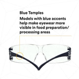 3M SF201SGAF-BLU SecureFit Protective Eyewear 200 Series, Blue Temples, Clear Scotchgard Anti-Fog Lens (7100180044) (20 Pack) - 10