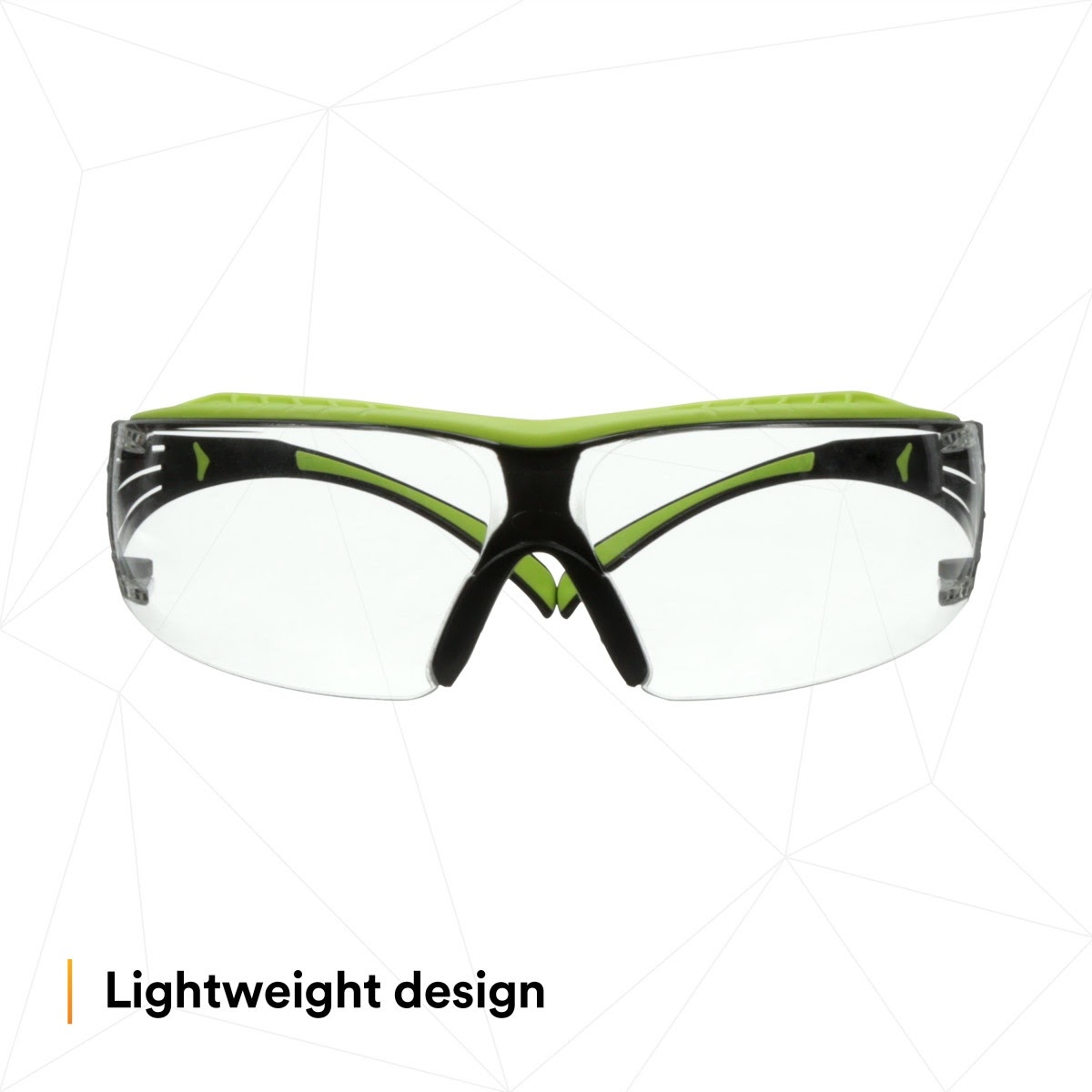 3M SF401XAF-GRN SecureFit 400 Series Safety Glasses, Green/Black, Clear Anti-Fog/Anti-Scratch Lens (7100180045) (20 Pack) - 3